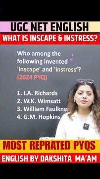 What is inscape and instress? #ugcnet #ugcnetenglishliterature #ugcnetenglishpyqs dakshita