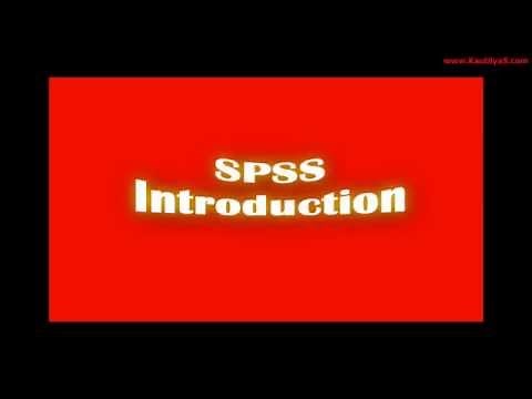 Video lecture on Introduction to SPSS