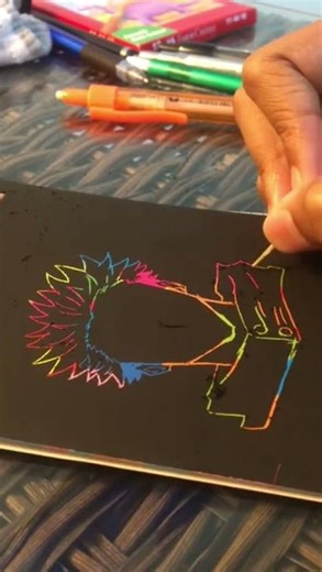 drawing yuji itadori on scratch note #jjk #animeart