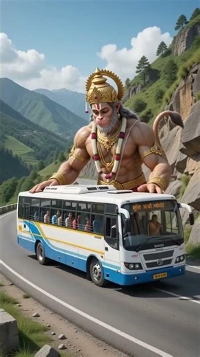हनुमान जी ने बचाई बस! 😱 #hanuman #hanumanchalisa #puja #satsang