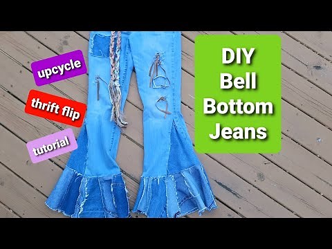 DIY tutorial on how to upcycle your own jeans and turn them into a fun edgy pair of bell bottoms!