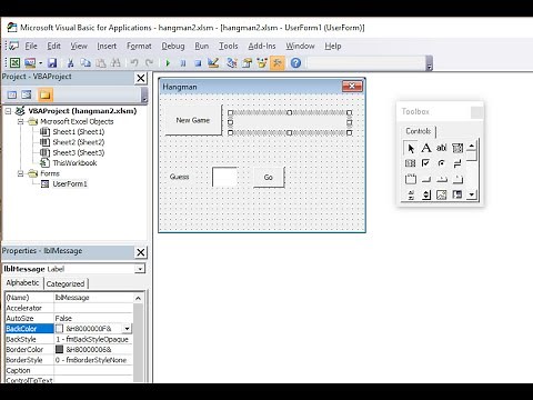 How to Make a Hangman Game with VBA. Part 2 – Building the User Interface