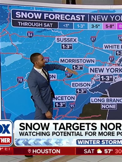 ❄️I-95 SNOW AHEAD?: New York City, New Jersey and Connecticut are expected to see 1-2 inches of snow Saturday. However, traditional forecast models and new AI-driven forecasts are split on whether a more significant snowmaker will spread across I-95 on Sunday. Details: #snow #FOXweather #weather #transportation #travel