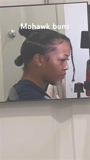 Mohawk buns tutorial #naturalhair #mohawkbuns #mohawkbun #slickback
