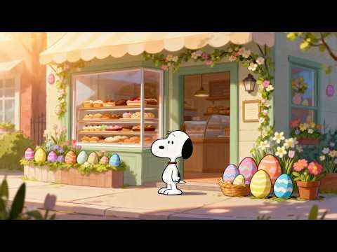 🐣 Snoopy’s Easter Bakery Jazz 🧁 Cozy Spring Café Music for Study, Work & Relaxing