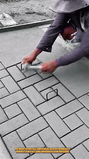 Paver Pattern Stamping Tool Creates Brick Floor Fast and Neat #construction