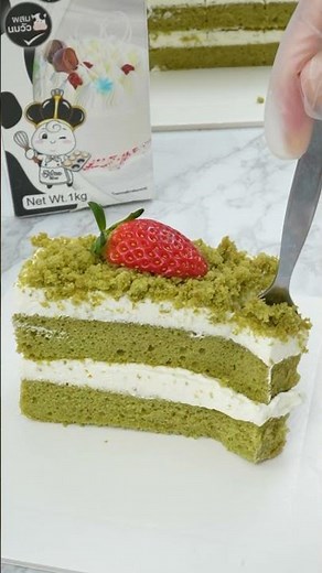 Let's make Matcha Latte Cake! This super soft chiffon recipe with creamy milk whipped cream is ea...
