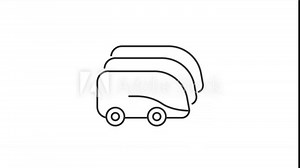 Animated bus depot linear icon. Electric bus charging system. Efficient transportation. Seamless loop HD video with alpha channel on transparent background. Outline motion graphic animation Stock Video