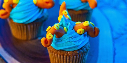 Halloween-themed Kraken cupcakes