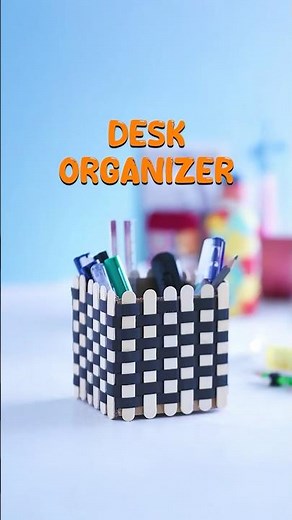 DIY Popsicle Desk Organizer ✏️✨ | Easy Ice Cream Stick Craft | Desk Decor Idea