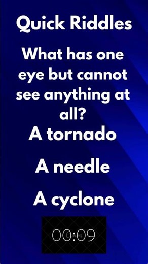 What has one eye but cannot see anything at all?