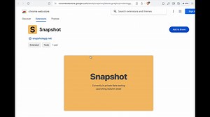 Snapshot quick start / saving snapshots