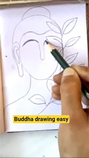 Buddha drawing easy step by step