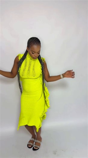 Figure-hugging dress adorned with stunning side embellishments. Chic and alluring. #yst #explore #fyp | Yellow sub Trading