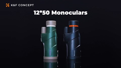 K&F Concept® IP68 10 Meters Waterproof 12X50 Monocular Telescope with Cleaning Cloth, Scope BAK-4 Prism FMC for Stargazing, Birdwatching, Hunting, Camping, Traveling, HD Monocular for Adults