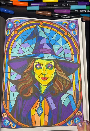 Halloween Stained Glass Color by Number Art