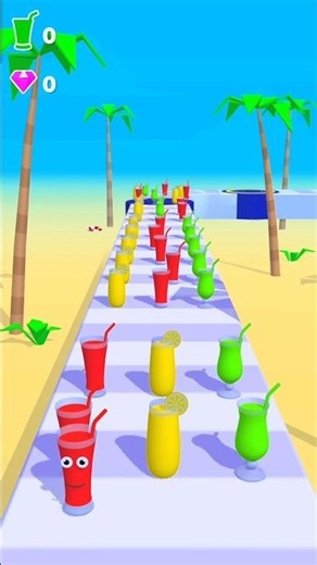 Juice Run Lvl.3 Yellow vs Red vs Green Juice Can 🍹🔥 Who Will Win❓ #shorts #games #bouncingball l