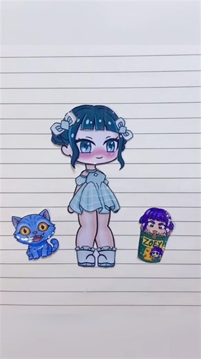 ZOEY OUTFIT STICKER PAPER DIY #zoey #kpopdemonhunters #huntrix