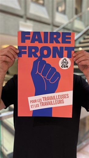 Affichez votre front! 💪🥨😍 https://www.csn.qc.ca/faire-front/ On se voit le 29 novembre pour le grand rassemblement intersyndical à Montréal ! https://www.facebook.com/share/1DBMXiNaiN/ Signez la déclaration Le Québec qu’on veut ! https://www.csn.qc.ca/faire-front/#declaration #MouvementCSN | CSN