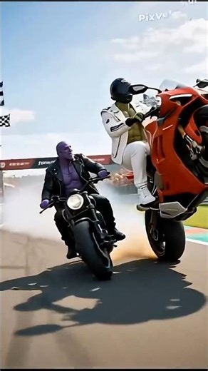 Hulk just did the most insane 180° drift on a Ducati and left Thanos in the dust! 😱💨#hulk