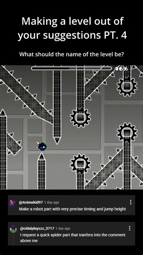 Making a level out of your suggestions PT 4 #gd #geometrydash #gdlevel #gdlevels