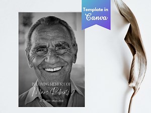 FUNERAL PROGRAM TEMPLATE, Memorial Service, in Loving Memory - Etsy