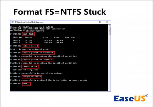 How to Solve 'Format FS=NTFS Stuck at 0% or 10%' [Full Guide]
