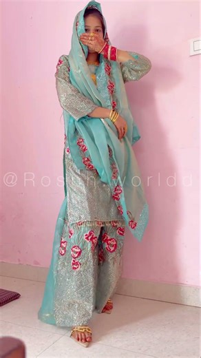 Meesho Wedding Guest Outfit 💙 Affordable Sharara Suit ✨ #meesho #shorts