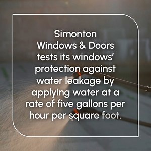 Winds or heavy rainfall, you don’t have to worry because Simonton products are built and tested to meet the high standards of the AAMA Gold Label Certification Program. This means no water leakage allowed at the tested design pressure of the unit. Discover how Simonton ensures the highest quality in every product here: bit.ly/4cIhREh #SimontonWindows #AAMA #HighQuality | Simonton Windows & Doors