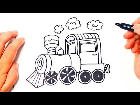 Cómo dibujar un Tren o Locomotora paso a paso | Dibujo fácil de Tren o Locomotora