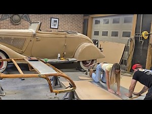 The big day… applying the headliner material to the aluminum roof panels 👏