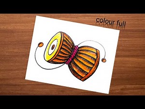 Damru Drawing / Damru Drawing Easy / Damru Drawing colour / Bholenath Damru Drawing..