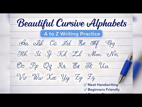 Cursive Writing for Beginners | A to Z Alphabets | Capital and Small letters