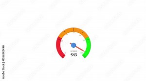 Speed Meter Animation in 4K, Digital Speedometer UI Animation, Speed Gauge on Dark Background, Futuristic Velocity Meter in Motion, Racing Dashboard Speed Indicator Animation, Glowing Speed Dial UI