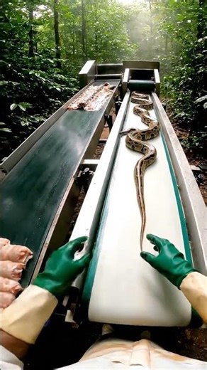 AI Python Skin Peeling Line 🐍🤖 #shorts #shortsviral