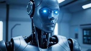 Sleek Futuristic Robot Face A Glimpse into the Future of Robotics