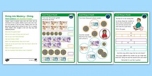 Year 2 Diving into Mastery: Step 2 Count Money - Pounds (Notes and Coins) Activity Cards