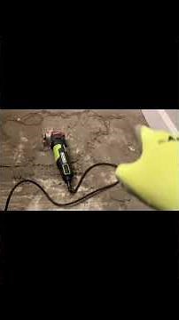 OSCILLATING TOOL CLEANS OLD TILE MASTIC AFTER TILE REMOVAL-