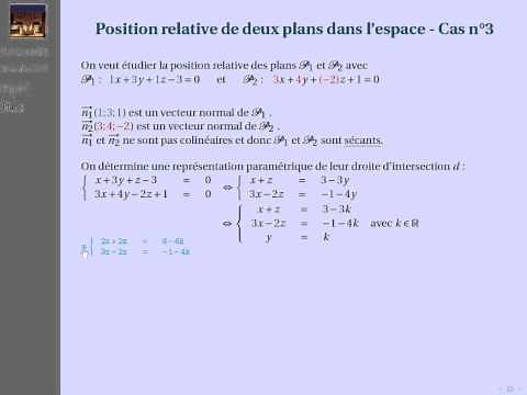Position relative de deux plans de l'espace - Cas n°3