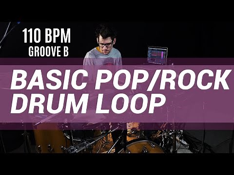 Basic Pop / Rock Drum Loop 110 BPM // The Hybrid Drummer
