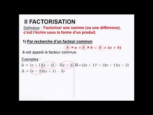 Niveau 3ème : Calcul littéral - Factorisation