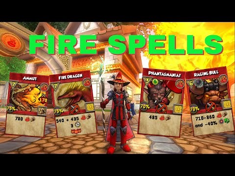 Wizard101: All Fire Spells Level 1-170 (2025)