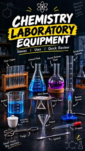 The basic laboratory equipment in the laboratory⚗️🧪 #learning #chemistry #education #chemistryviews