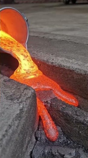 Real Lava Filling Cracks