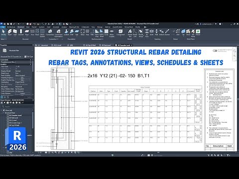 Revit 2026 Structural Rebar Detailing Part 5 | Rebar Tags, annotations, Views, Schedules Sheets