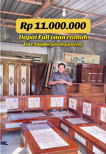 📞 0813 3131 5049 11 juta dapat 1 paket full isian rumah. Bahan full kayu jati. Free Ongkir Jatim dan Jateng. Langsung hubungi nomor admin untuk detail info dan pemesanan! #befurniture #pakethemat
