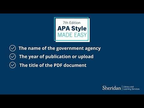 APA Made Easy - Citing Government Documents