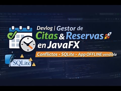 Devlog | Gestor de Citas y Reservas en JavaFX 🚀 Conflictos, SQLite y App OFFLINE vendible