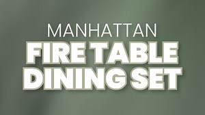 Upgrade your outdoor dining experience with the Manhattan 7-PC. Fire Table Dining Set, now available for just $1,699.97 (compare to $2,799.99) and save $1,100.02! This stylish set includes four stationary sling balcony height chairs, two swivel sling balcony chairs, and a 30,000 BTU slat top firetable, perfect for cozy gatherings. Don't miss out on this incredible deal to transform your patio into a luxurious dining retreat! | Lewis Drug | Facebook