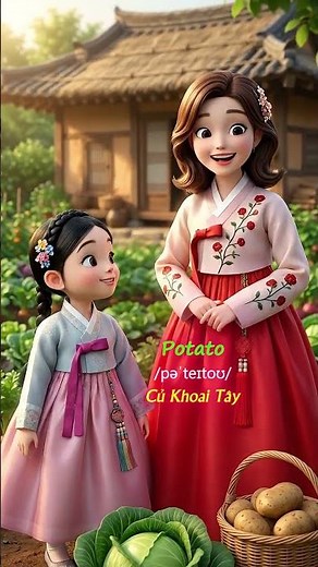 Bé học tiếng Anh qua các loại rau củ siêu dễ thương 🥕 #englishforkids #TiengAnhChoBe #Shorts